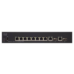 Cisco SF352-08 | Switch | 8x 100Mb/s, 2x 1Gb/s Combo(RJ45/SFP), gerenciado - Imagem 2