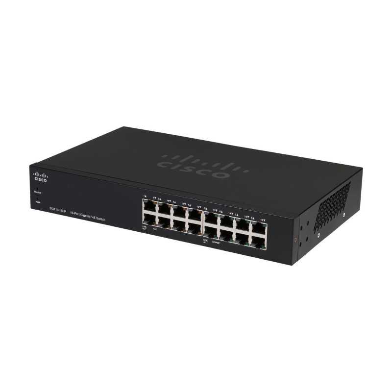 Cisco SG110-16HP | Switch | 16x 1000Mb/s, 8x PoE 802.3af, montagem em rack - Imagem 2