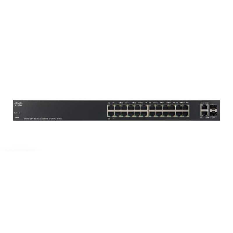 Cisco SG220-26P | PoE Switch | 24x 1000Mb/s, 2x SFP/RJ45 Combo, 24x PoE, 180 W, gestito, montaggio su rack - Immagine 2