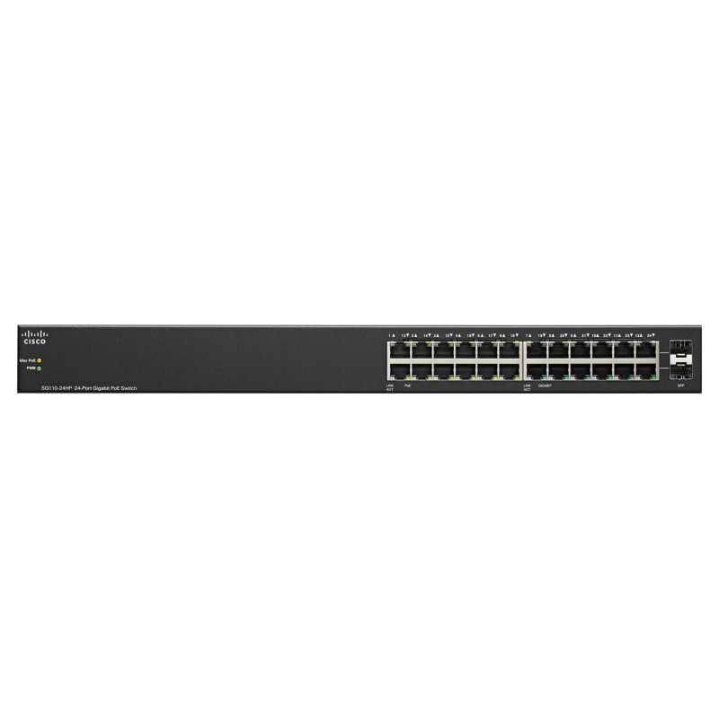 Cisco SG110-24HP | Switch | 24x 1000Mb/s, 12x PoE 802.3af, Montagem em Rack - Imagem 2