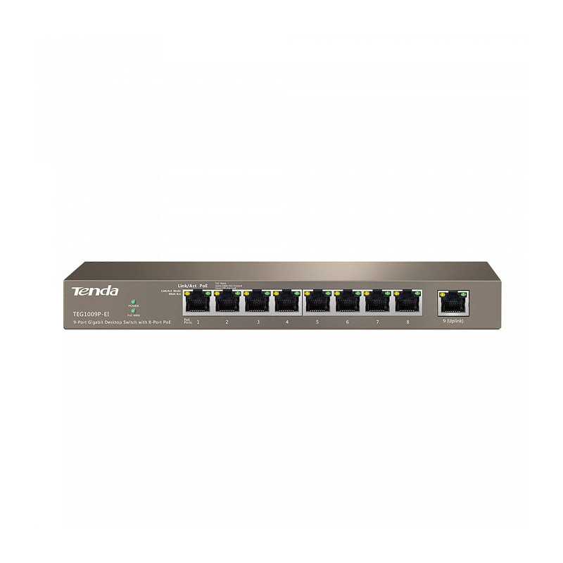 Tenda TEG1009P-EI | Switch | 8x RJ45 1000Mb/s, PoE, 99W