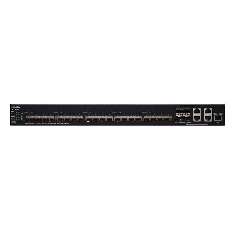 Cisco SX550X-24F | Switch | 20x 10G SFP+, 4x 10G Combo(RJ45/SFP+), apilable - Imagen 2