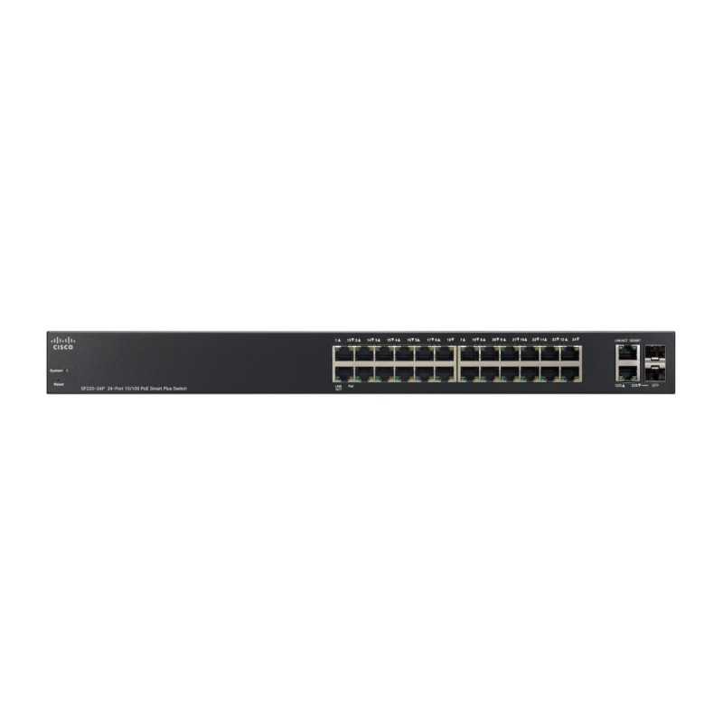 Cisco SF220-24P | Switch | 24x 100Mb/s, 2x SFP/RJ45 Combo, 24x PoE, 180 W, Managed, Rack - Image 2