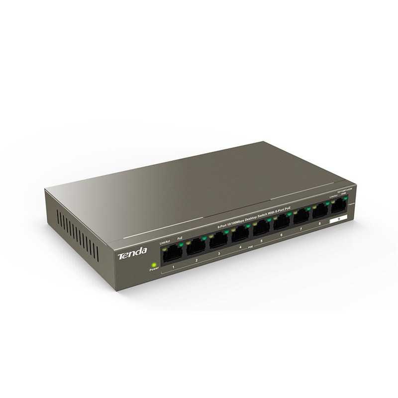 Tenda TEF1109P-8-63W | Switch | 8x RJ45 100Mb/s PoE, 1x RJ45 100Mb/s uplink, 58W - Obrázek 2