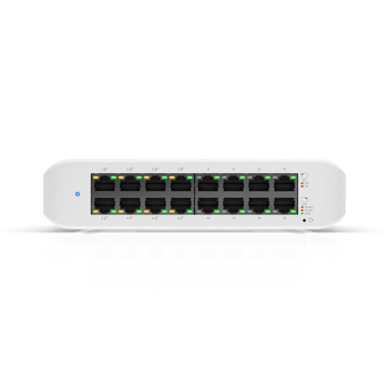 Ubiquiti USW-LITE-16-POE | Switch | UniFi Gen2, 16x RJ45 1000Mb/s, 8x PoE+, 45W - Imagen 2
