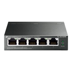 TP-Link TL-SG105PE Switch, 5x RJ45 1000Mb/s, 4x PoE+, 65W, Masaüstü
