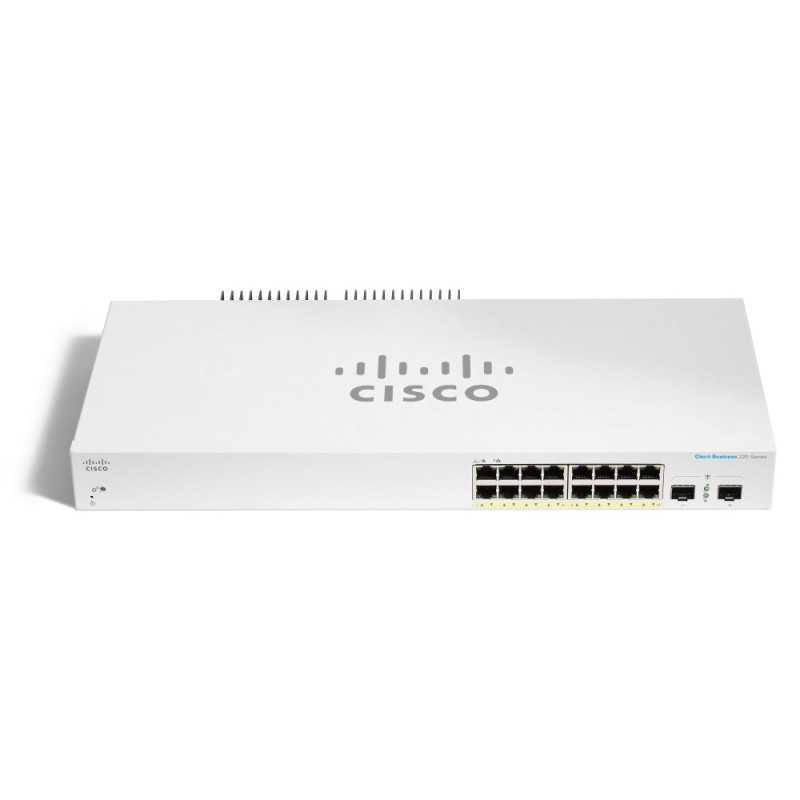 Коммутатор Cisco CBS220-16P-2G, 16x RJ45 1000Mb/s PoE, 2x SFP, настольный, стоечный, 130W - Изображение 2
