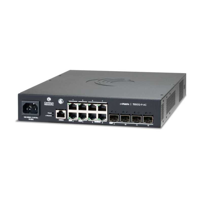 Cambium cnMatrix TX1012-P-AC | Switch | 8x RJ45 1000Mb/s PoE+, 4x SFP+, AC