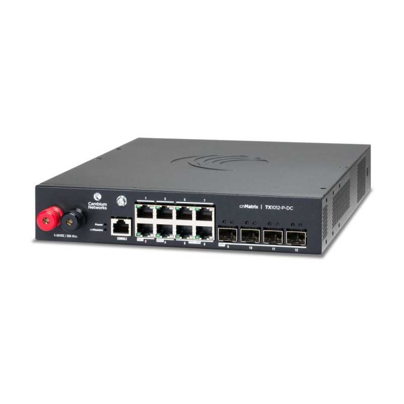Коммутатор Cambium cnMatrix TX1012-P-DC, 8x RJ45 1000Mb/s PoE+, 4x SFP+, DC