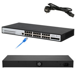 Extralink Chiron Pro | Conmutador PoE | 24x RJ45 1000Mb/s...