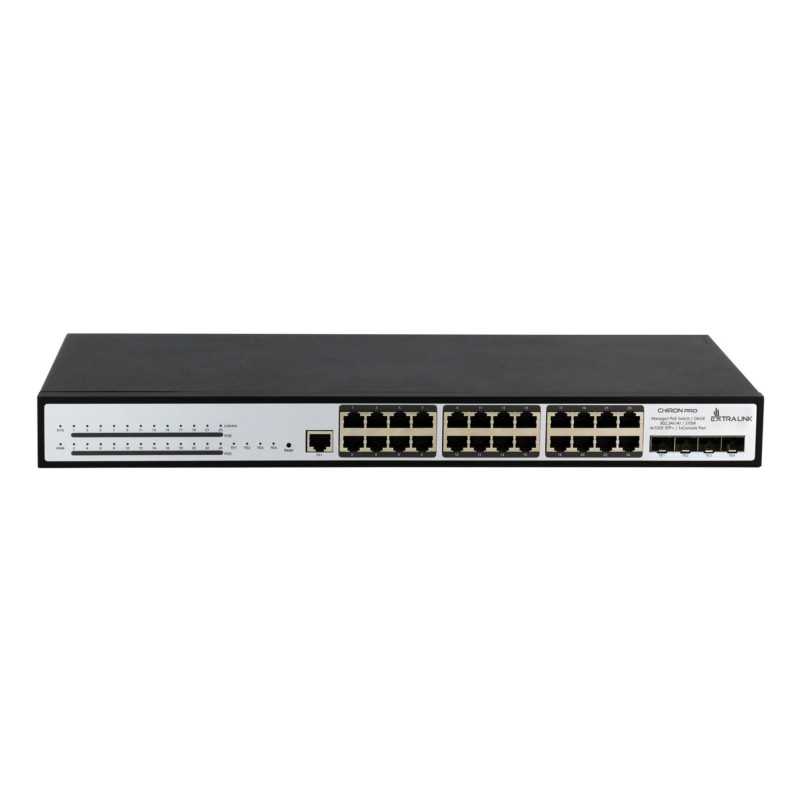 Extralink Chiron Pro | PoE Switch | 24x RJ45 1000Mb/s PoE, 4x SFP+, L3, managed, 370W - Image 2