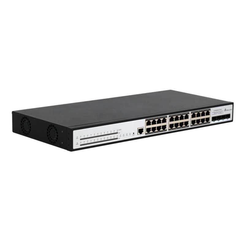Extralink Chiron Pro | Conmutador PoE | 24x RJ45 1000Mb/s PoE, 4x SFP+, L3, 370W - Imagen 3