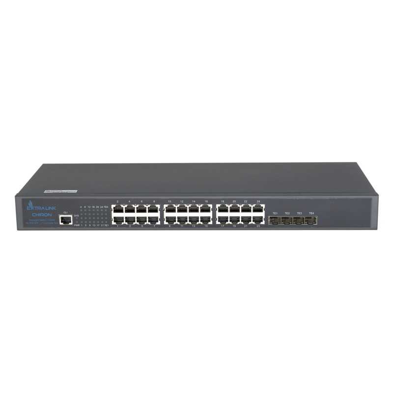 Extralink Chiron | Switch | 24x RJ45 1000Mb/s, 4x SFP+, L3, managed - Image 2