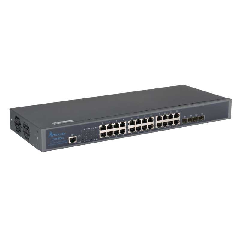 Extralink Chiron | Interruptor | 24x RJ45 1000Mb/s, 4x SFP+, L3 - Imagen 4