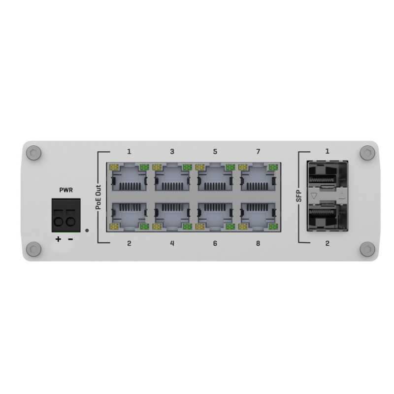 Teltonika TSW200 | Comutador PoE+ | 8x RJ45 1000Mb/s PoE+, 2x SFP, 240W - Imagem 3