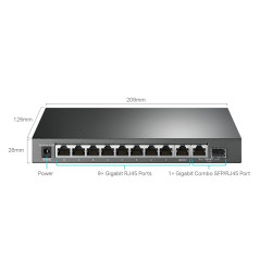 Коммутатор TP-Link TL-SG1210MPE, 9x RJ45 1000Mb/s, 8x PoE+, 1x RJ45/SFP Комбо - Изображение 2