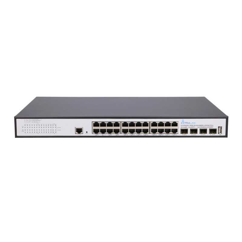 Extralink Hypnos Pro | Switch | 24x RJ45 1000Mb/s PoE, 4x SFP+, L3, zarządzalny, 450W - Zdjęcie 2