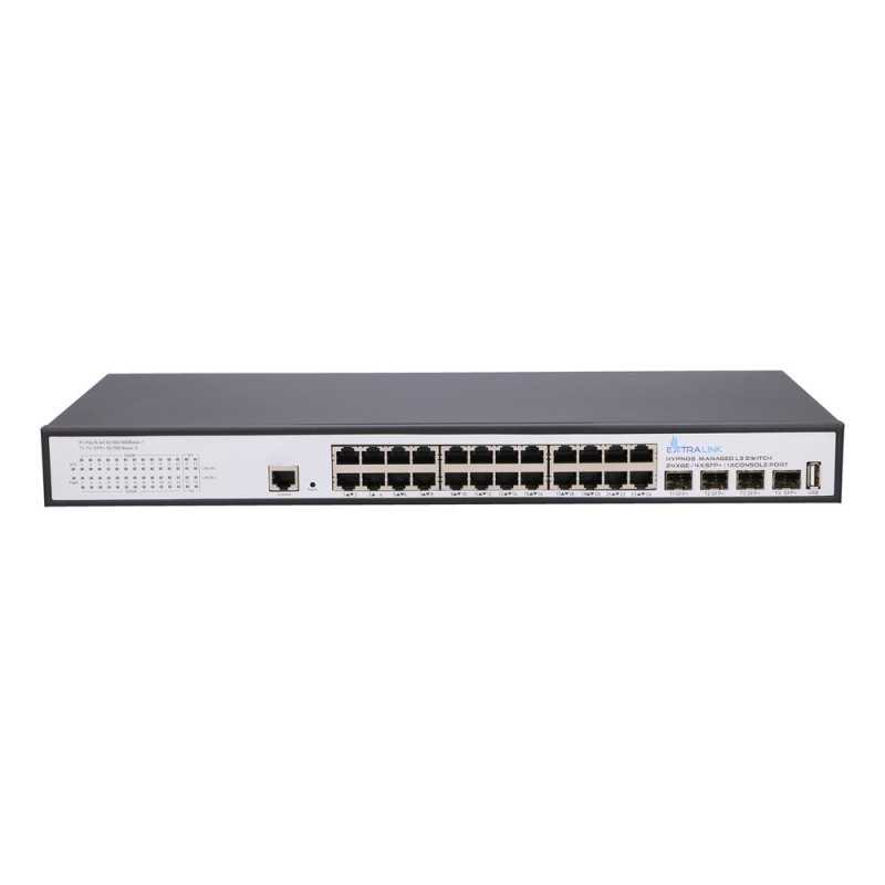 Extralink Hypnos | Switch | 24x RJ45 1000Mb/s, 4x SFP+, L3, managed - Image 2