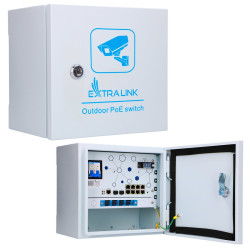 Extralink Minos | Interruptor PoE externo | 8x RJ45...