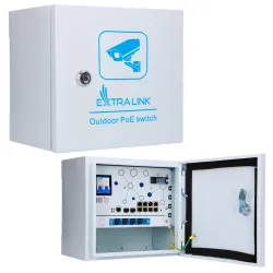 Внешний PoE-коммутатор Extralink Minos, 8x RJ45 1000Mb/s...