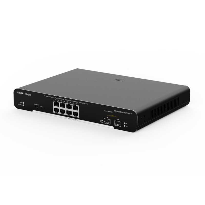Switch Ruijie Reyee RG-NBS3100-8GT2SFP-P, 10x RJ45 1000Mb/s, 8x PoE+, 2x SFP, 125W, gestão na nuvem, Camada 2 - Imagem 4