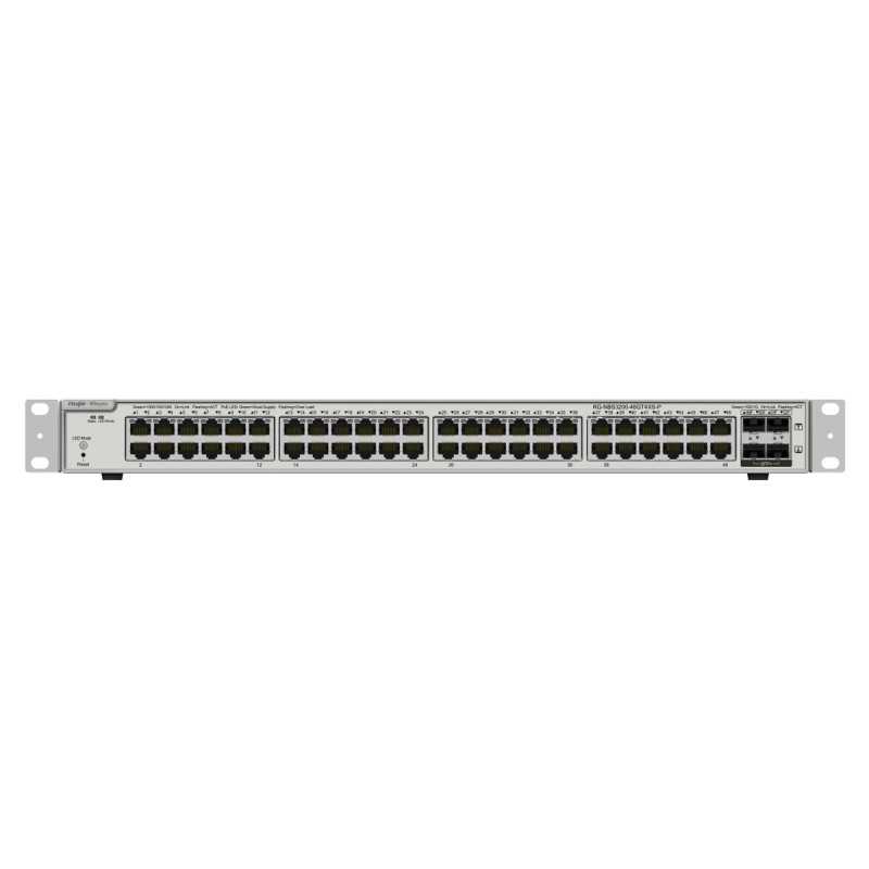 Ruijie Reyee RG-NBS3200-48GT4XS-P Anahtar, 48x RJ45 1000Mb/s, 4x 10G Uplink, 48x PoE+, 4x SFP+, 370W, Bulut Yönetimi, Layer 2 - Görsel 3