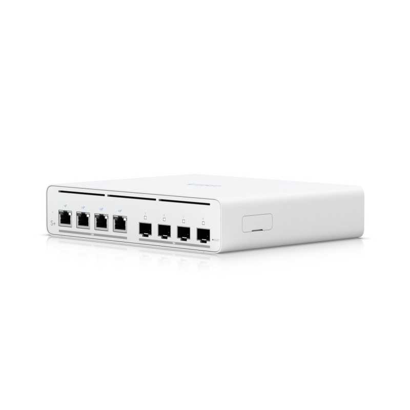 Ubiquiti UISP-S-Plus EU | Switch | 4x 2.5 GbE RJ45 Passive PoE, 4x SFP+, 160 W, Power TransPort - Obrázek 2