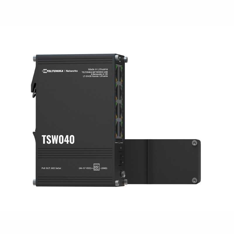 Teltonika TSW040 | Switch | 8x RJ45 100Mb/s PoE, 240W, IP30 - Zdjęcie 4