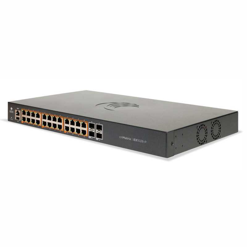 Cambium cnMatrix EX1028-P Switch, 24x RJ45 1000Mb/s PoE+, 4x SFP+, 200W, verwaltbar