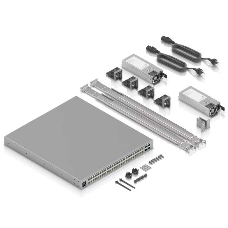 UBIQUITI ECS-48-POE (2150W) ENTERPRISE-GRADE 48-PORT, LAYER 3 ETHERLIGHTING POE+++ SWITCH, 10 GBE RJ45, 25G SFP28 - Imagem 6