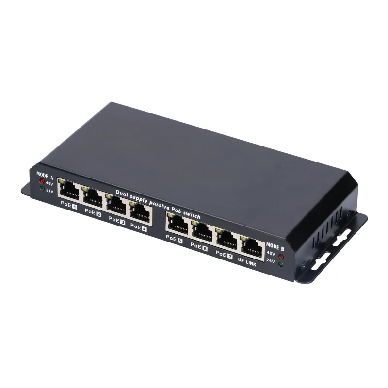 Коммутатор PoE Extralink 8-7, 7x 100Mb/s PoE, 1x Uplink RJ45, Блок питания 24V 2.5A - Изображение 3