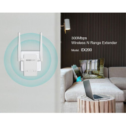 Totolink EX200 | Extensor de rango WiFi | 300Mb/s, 2,4GHz, 1x RJ45 100Mb/s, 2x 4dBi - Imagen 7