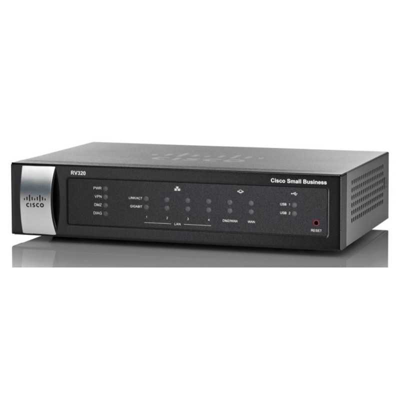Cisco RV320-K9-G5 Yönlendirici, 4x RJ45 1000Mb/s, 2x WAN, VPN, USB
