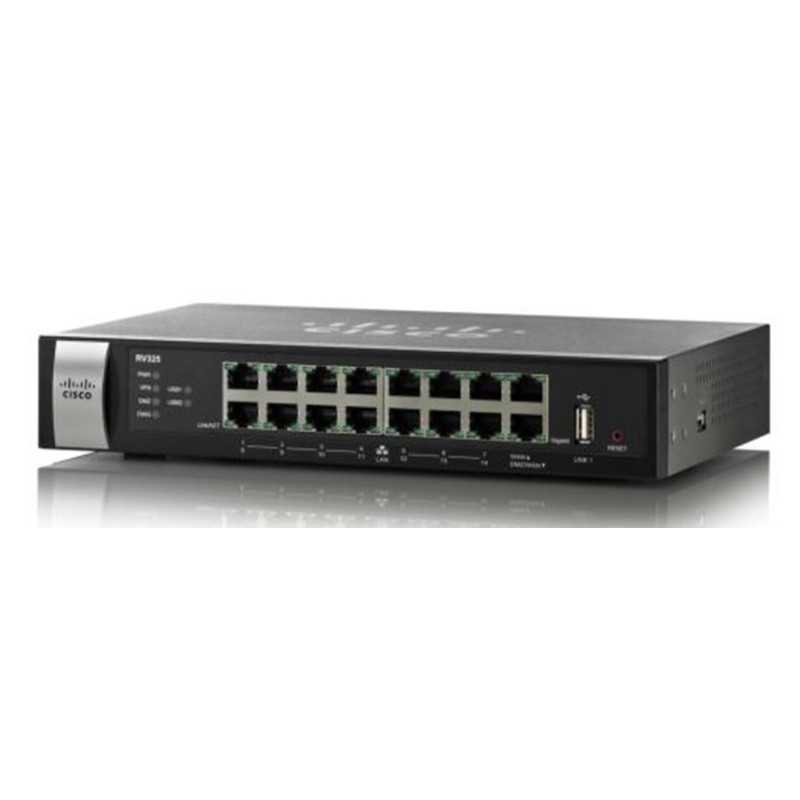 Cisco RV325-K9-G5 | 14x RJ45 1000 Mbps, 2x WAN, VPN, USB Router