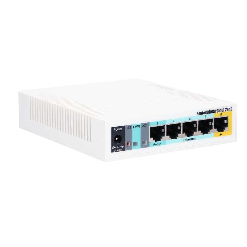 MikroTik RB951Ui-2HnD WiFi Yönlendirici, 2.4GHz, 5x RJ45 100Mb/s, 1x USB - Görsel 5