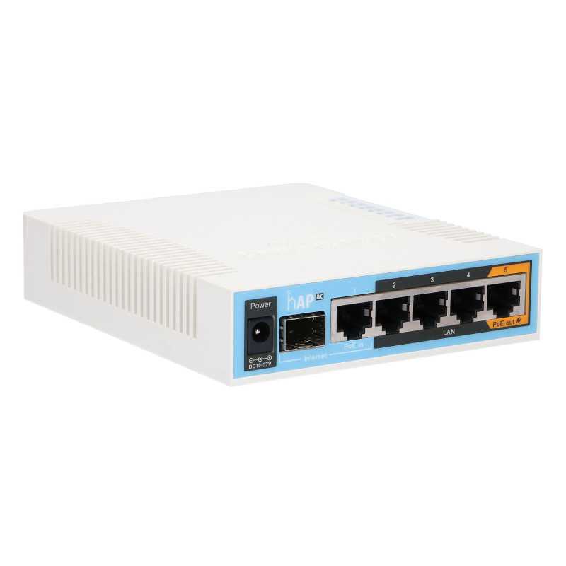 MikroTik hAP ac | Router WiFi | RB962UiGS-5HacT2HnT, Dual Band, 5x RJ45 1000Mb/s, 1x SFP, 1x PoE - Obrázek 5