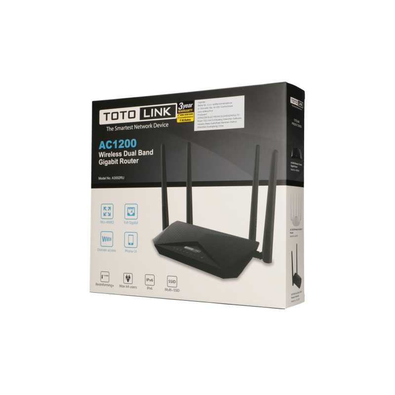 Totolink A3002RU | WiFi Router | AC1200, Dual Band, MU-MIMO, 5x RJ45 1000Mb/s, 1x USB - Image 10