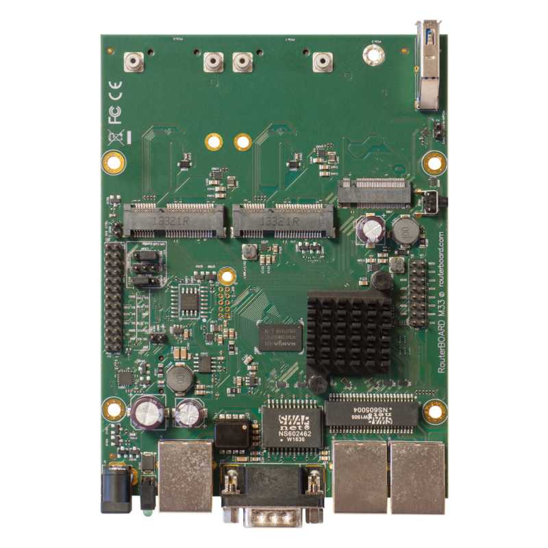 Маршрутизатор MikroTik RBM33G, 3x RJ45 1000Mb/s, 2x miniPCI-e, 1x USB, 1x microSD, 1x M.2