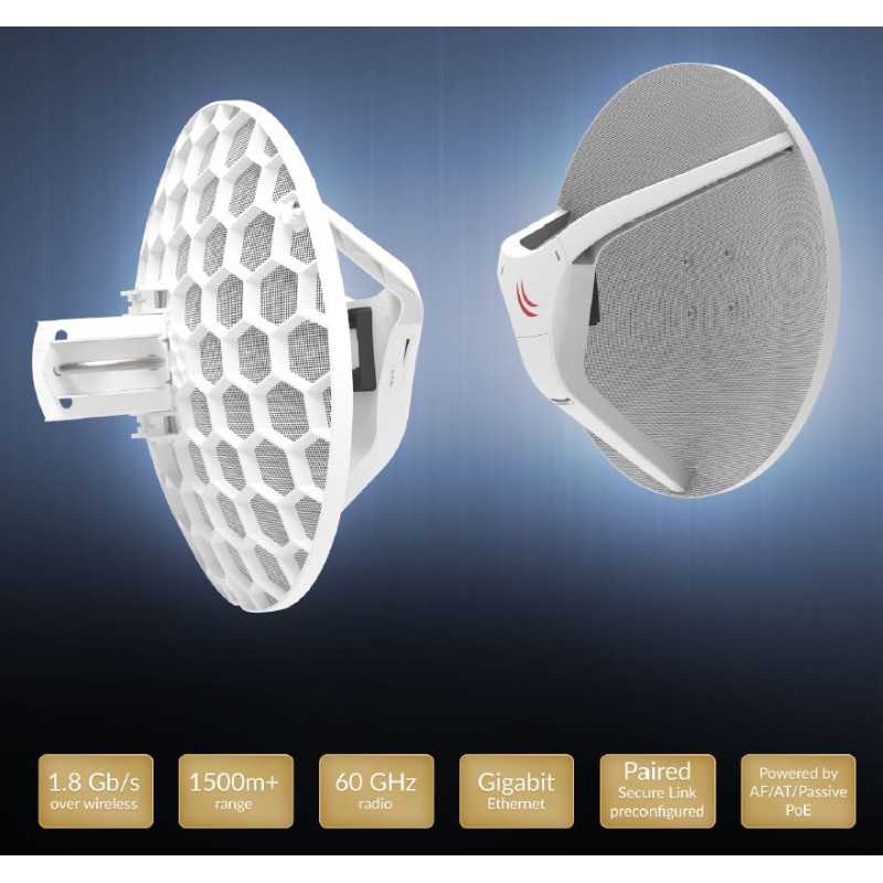 MikroTik Wireless Wire Dish | Ponte Radio | RBLHGG-60adkit, 60GHz, 1x RJ45 1000Mb/s - Immagine 3
