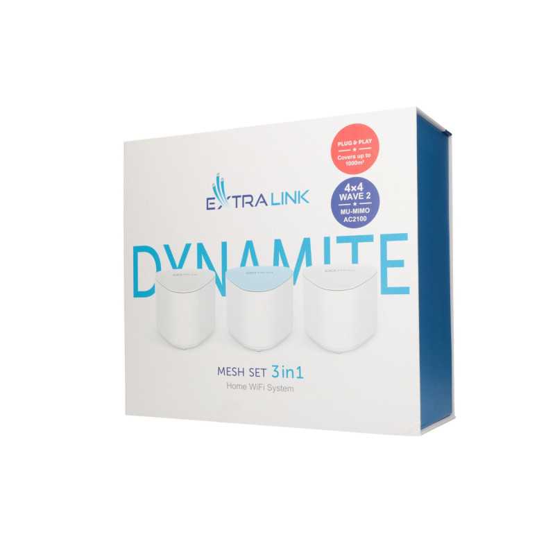 Extralink Dynamite 3'ü 1 Arada Mesh Sistemi, AC2100, MU-MIMO, Ev Mesh WiFi Sistemi - Görsel 7