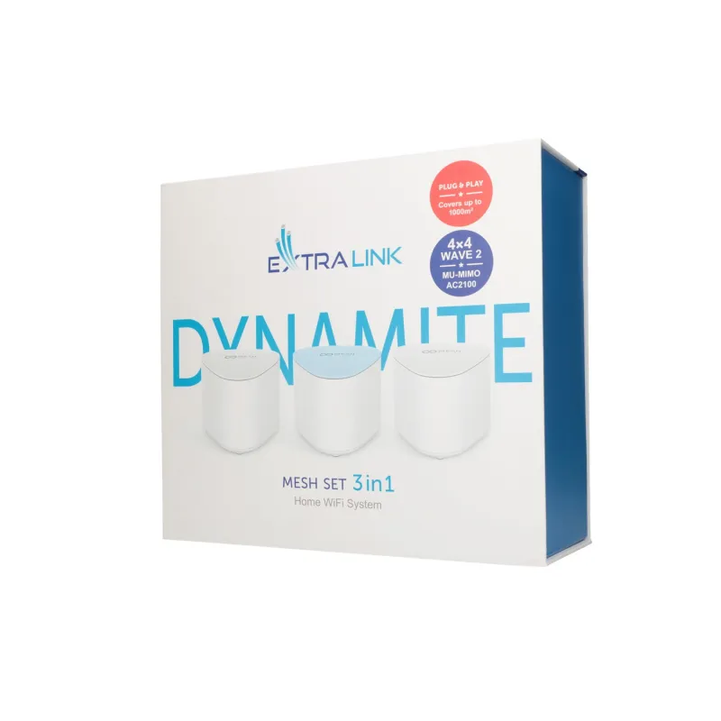 Extralink Dynamite | System Mesh 3w1 | AC2100, MU-MIMO, Domowy System Mesh WiFi - Zdjęcie 7