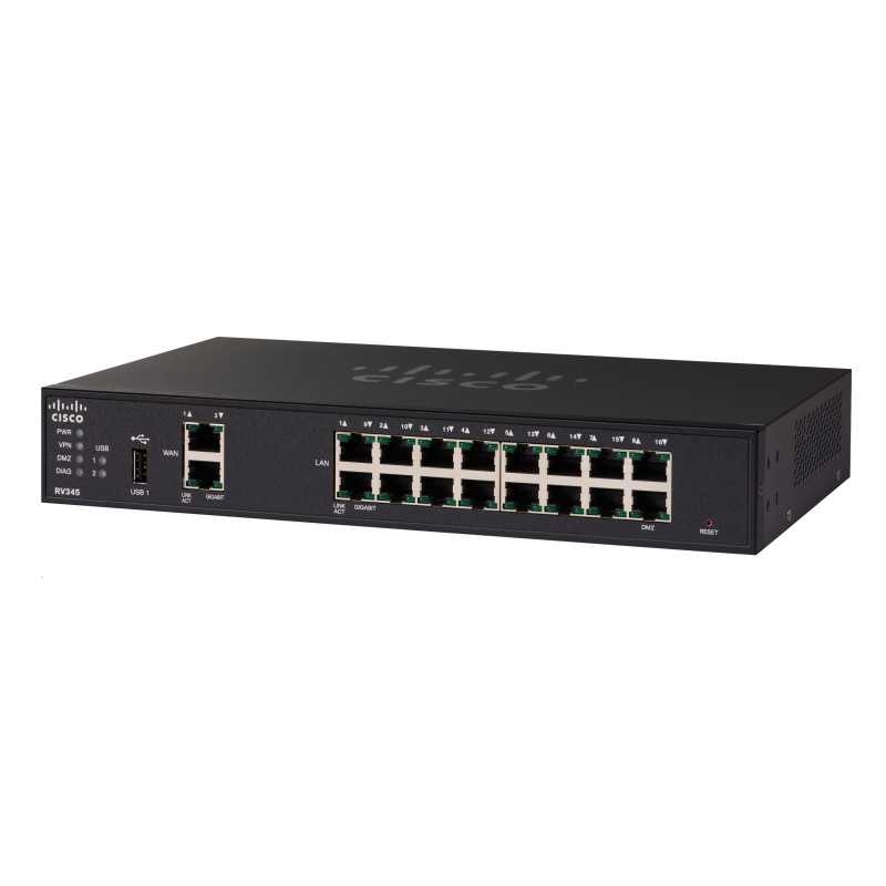 Cisco RV345 | Router | 16x RJ45 1000Mb/s, 2x WAN, 2x USB, VPN - Imagen 3