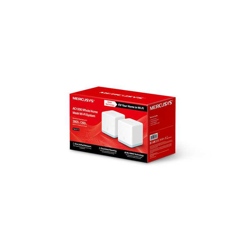 Mercusys Halo S12 (2-pack) | Mesh Wi-Fi System | AC1200 Dual Band, 2x RJ45 100Mb/s - Immagine 3