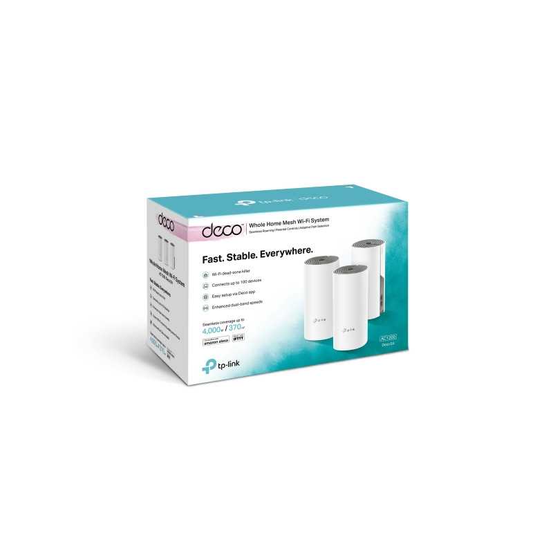 Маршрутизатор WiFi TP-Link Deco E4 3-Pack, AC1200, Двухдиапазонный, Mesh, RJ45 100Mb/s - Изображение 3