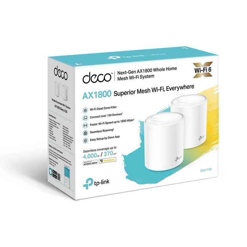 TP-Link Deco X20 2-Pack | Enrutador Wi-Fi | Mesh, AX1800, Doble Banda, OFDMA, MU-MIMO, 2x RJ45 1000Mb/s - Imagen 3