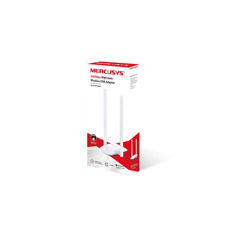 Mercusys MW300UH | WiFi adaptörü | USB, 300Mbps, 2×2 MIMO - Görsel 2