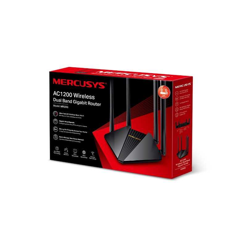 Mercusys MR30G | WiFi Router | AC1200 Dual Band, 3x RJ45 1000Mb/s - Imagen 3