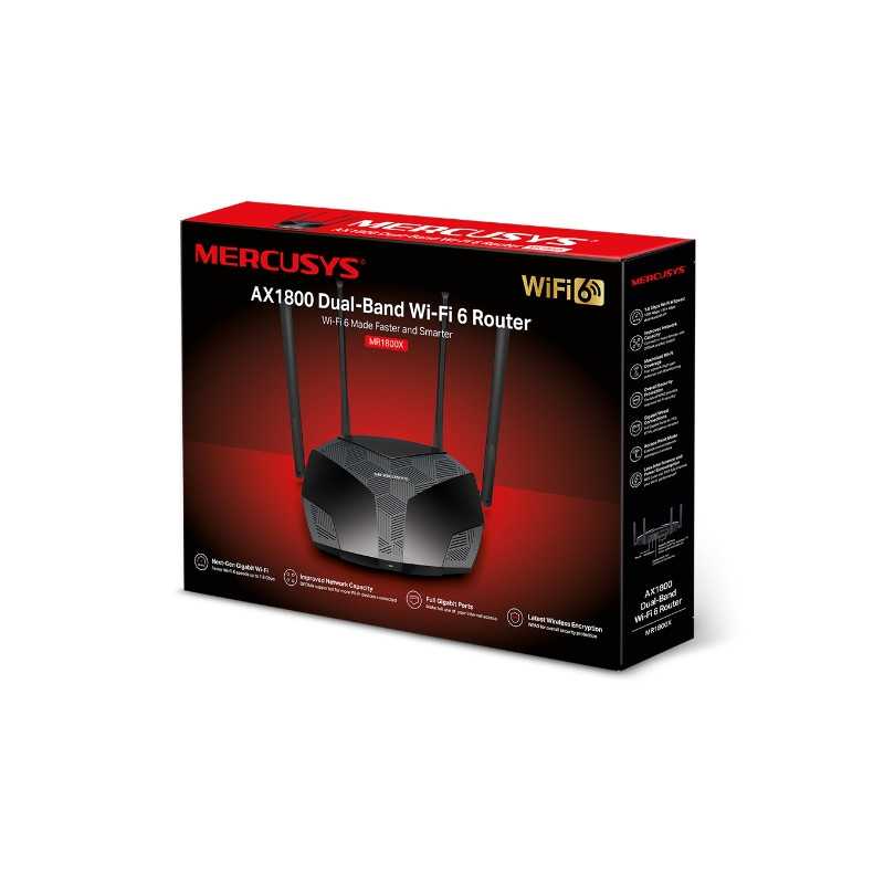 Mercusys MR1800X | WiFi Router | AX1800 Dual Band, 4x RJ45 1000Mb/s - Imagen 3