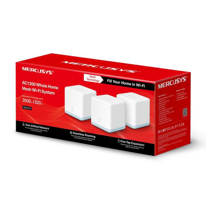 Mercusys Halo S12 (3-pack) | Mesh Wi-Fi System | AC1200 Dual Band, 2x RJ45 100Mb/s - Imagem 3