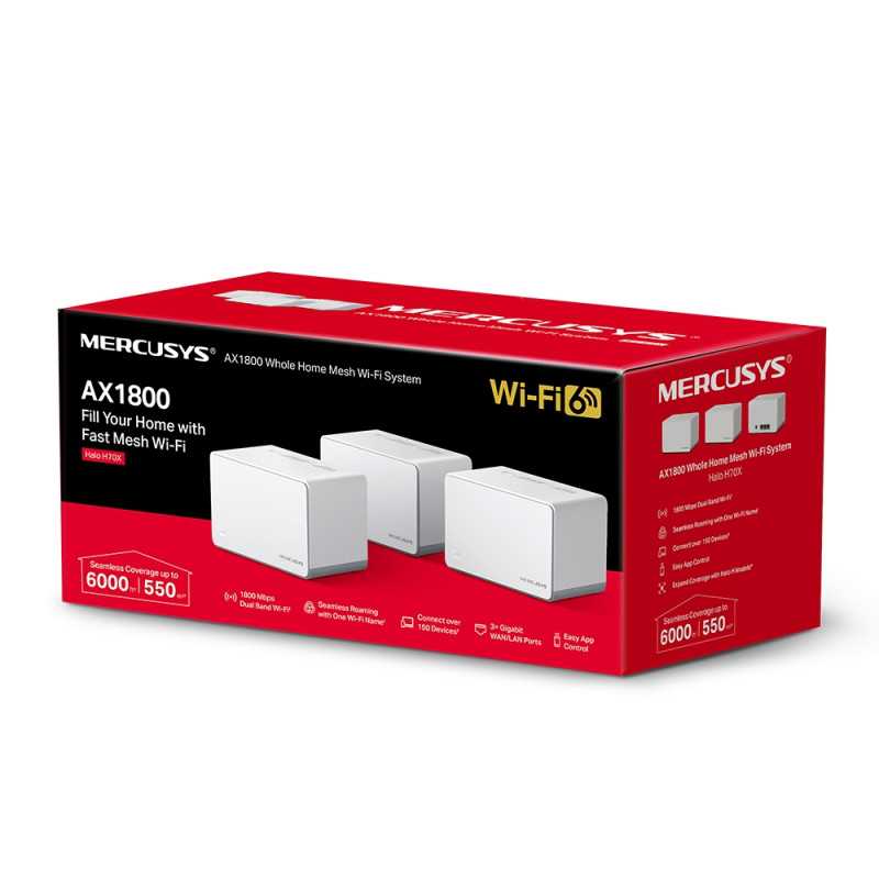 Mercusys Halo H70X (3-pack) | Wi-Fi Mesh System | AC1900 Dual Band, 3x RJ45 1000Mb/s - Obrázek 3